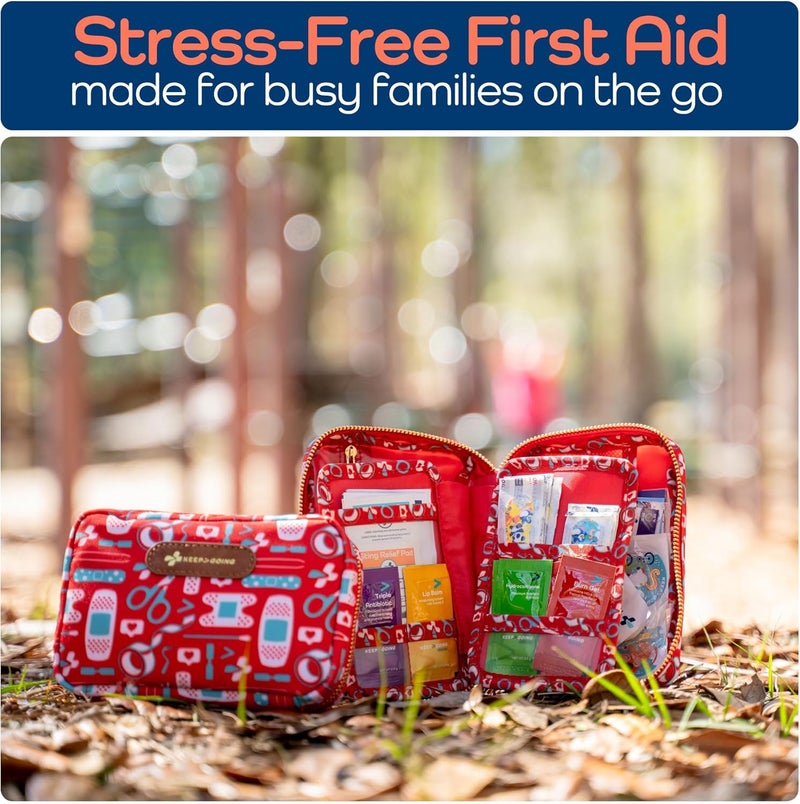 KEEP GOING Travel First Aid Kit for Kids – 130 Pc. for Car, Home, Purse, Diaper Bag & Backpack with Latex-Free Bandages - Mini First Aid Kit Travel Size TSA-Approved - Image 5